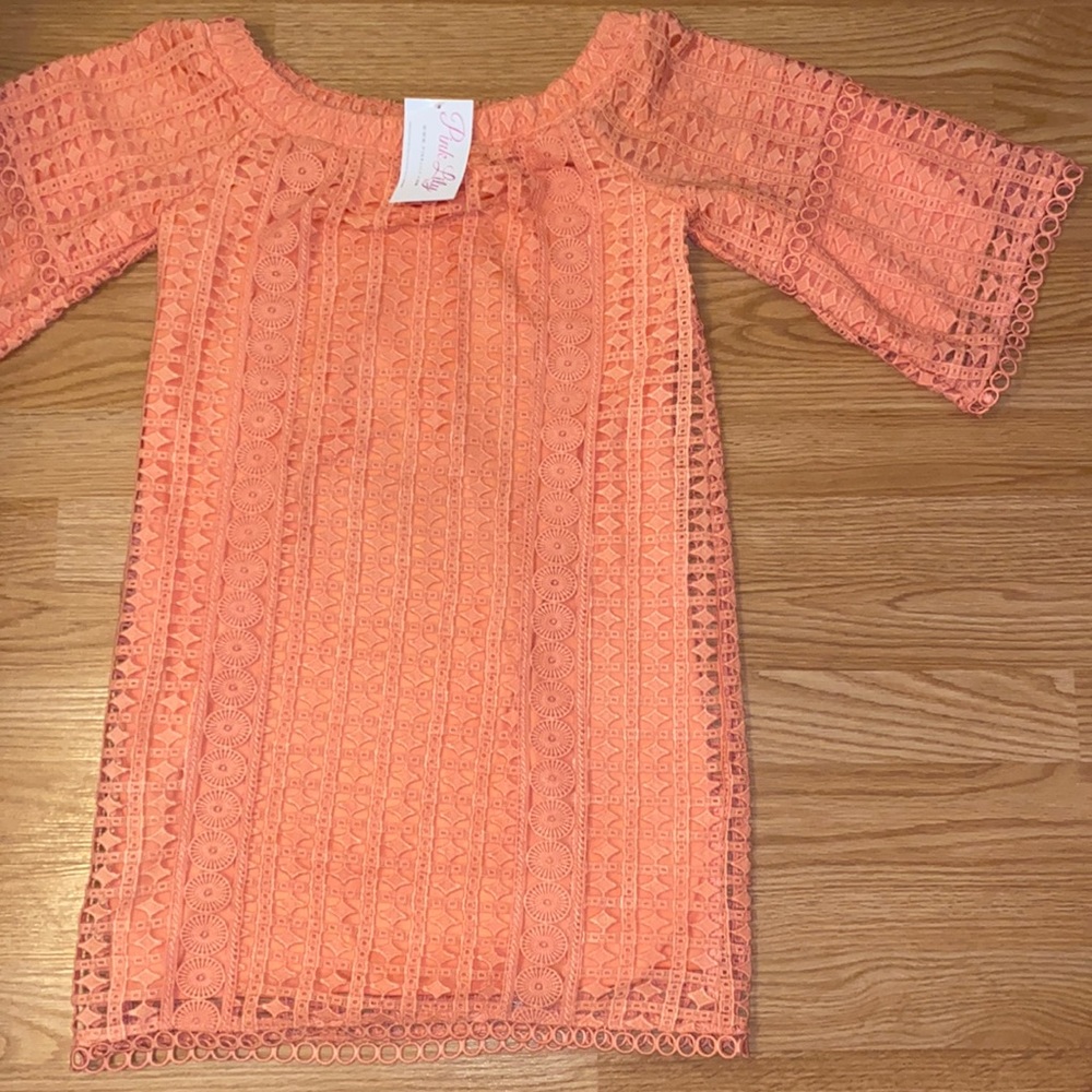 Coral off the shoulder dress NWT